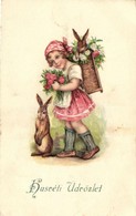 T2/T3 Easter, Girl With Rabbits Litho (EK) - Unclassified