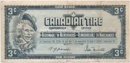 Kanada ~1960. 3c 'Canadian Tire Corportaion Limited' Vásárlási Utalvány T:III 
Canada ~1960. 3 Cents 'Canadian Tire Corp - Non Classés