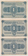 Németország / Weimari Köztársaság / Hannover 1923. 1.000.000M (3x) 'A' Zöld Sorszámmal, 'B' és 'Ba' 6 Jegyű Sorszámmal T - Unclassified
