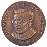 Tőrös Gábor (1934-) 1991. 'Domokos Pál Péter 90 éves - 1991' Egyoldalas, öntött Br Plakett (127mm) T:2 - Non Classés