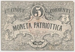 Olasz Államok / Velence / Moneta Patriottica 1848. 5L Hátoldalon Bélyegzéssel T:III Kis Ly.
Italian States / Venice / Mo - Non Classés