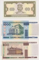 Vegyes: Ukrajna 1992 (1996). 1H + Fehéroroszország 2000. 500R + 1000R T:I
Mixed: Ukraine 1992 (1996). 1 Hryvnia + Belaru - Unclassified