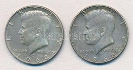 Amerikai Egyesült Államok 1968D 1/2$ Ag 'Kennedy' (2x) T:2 
USA 1968D 1/2 Dollar Ag 'Kennedy' (2x) C:XF - Unclassified