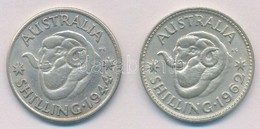 Ausztrália 1944. 1Sh Ag 'VI. György' + 1962. 1Sh Ag 'II. Erzsébet' T:2
Australia 1944. 1 Shilling Ag 'George VI' + 1962. - Unclassified