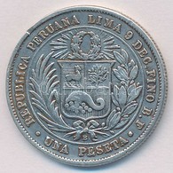 Peru 1880. 1P Ag T:2
Peru 1880. 1 Peseta Ag C:XF - Unclassified