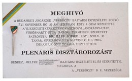 ~1925. Meghívó A Budapesti Jogászok Verbőczy Bajtársi Egyesület Szabolcs Törzsének Táncestélyére Az Egyesület Zománcozot - Sin Clasificación