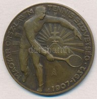 1939. 'Magyar Országos Lawn Tennis Szövetség 1907-1932' Br Díjérem, Hátoldalon Gravírozva (36mm) T:2 - Unclassified