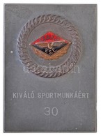 ~1970. 'Ceglédi V.S.E - Kiváló Sportmunkáért - 30' Részben Zománcozott Fém Plakett (53x73mm) T:2 Oxidációs Fo. - Unclassified