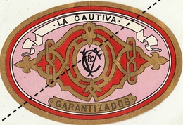 1893-1894 étiquette Boite à Cigare Havane LA CAUTIVA - Labels