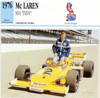 McLaren M16 Indycar  (1976) - Voiture De Course - Johnny Rutherford -  Fiche Technique/Carte De Collection - IndyCar