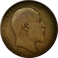 Monnaie, Grande-Bretagne, Edward VII, 1/2 Penny, 1907, B+, Bronze, KM:793.2 - C. 1/2 Penny