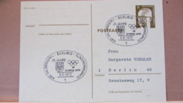 Berlin: GA-Postkarte Mit 8 Pf Heinemann Stpl. BERLIN 12 Vom 5.6.72 "1. Ausgabetag Der Olympiamarken 72" Knr: P 80 - Postcards - Used