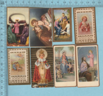 Lot De 8 Images Pieuses Religieuses Chromo Et Dorées - Lot De Huit Petites, Santini, Holy Card - Images Religieuses