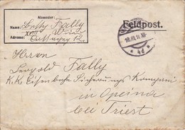 Feldpostbrief - Wien Nach K.k. Eisenbahn Sicherungs Kompanie Opcina Bei Triest - 1916 (38771) - Cartas & Documentos