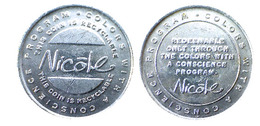 04145 GETTONE TOKEN JETON FICHA ADVERTISING NICOLE COLORS WITH COSCIENCE PROGRAM - Other & Unclassified