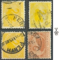 Australie, WA, Wmk Vcrown, 2 Pence (3 Shades Of Yellow) & 4 Pence  - Black Swan Cygne - Oblitérés