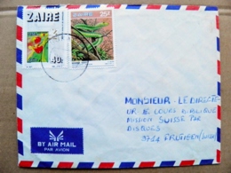 Cover Zaire Animal Snake Mamba Vert Stamp On Stamp Lettre Cachet Bukatu Sur Serpent Fleur - Oblitérés