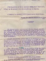 VP14.270 - MILITARIA - Guerre 39 / 45 - Lettre De L'Ex Inspecteur De Police A. DORME Réfugié De STRASBOURG à PANAZOL - Politie & Rijkswacht