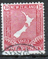 New Zealand 1923 King George V 1d Carmine Stamp. - Unused Stamps