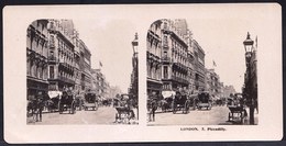 PHOTO STEREOSCOPIQUE - LONDON - PICADILLY - VERY ANIMATED !! édit. Steglitz Berlin 1906 - Stereo-Photographie
