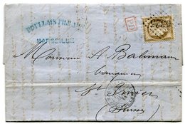 RC 11325 FRANCE N° 56 SUR LETTRE DE MARSEILLE A ST IMIER EN SUISSE EN 1874 - 1849-1876: Classic Period