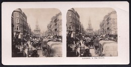 PHOTO STEREOSCOPIQUE - LONDON - THE STRAND - VERY ANIMATED !! édit. Steglitz Berlin 1906 - Stereoscopic