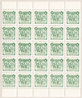 1901 Luzern 2 Fr. Schützen Marken Bogenteil 25 Stück; Gewehr - Revenue Stamps