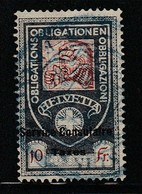 SUISSE - FISCAUX - SERVICE CONSULAIRE - TAXES 10 Fr Obl - Revenue Stamps