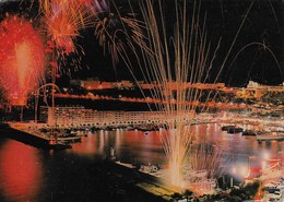 Monaco - Feux D'artifice Dans La Baie D'Hercule Au Fond Le Palais Princier - Spielbank