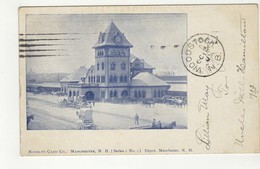 MANCHESTER, New Hampshire, USA, Railroad Depot / Station, 1903 Postcard - Manchester