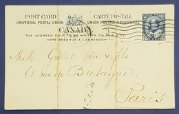 1911 Post Card, Chambre De Commerce Française De Montréal, Canada - Paris France - Covers & Documents