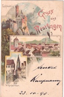 Gruss Aus REUTLINGEN Color Litho Burg Lichtenstein Gesamt Wilhelmstrasse 23.10.1898 Gelaufen - Reutlingen