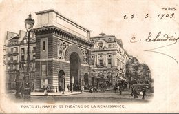 Delcampe - PARIS   PORTE ST MARTIN ET THEATRE DE LA RENAISSANCE - Paris (10)