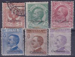 COLONIE ITALIANE EGEO CALIMNO 1912 VEIII 6v Nuovi TL, Usati - Ägäis (Calino)