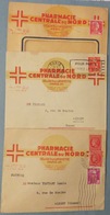 Lot De 3 Enveloppes PHARMACIE Centrale Du Nord - Paris Rue Lafayette - Cachets Postaux - ALBERT Somme 1949 1950 1953 - Lots Et Collections : Entiers Et PAP