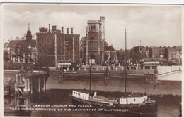 Lambeth Church And Palace. The London Residence Of The Archbishop Of Canterbuty (pk54191) - River Thames