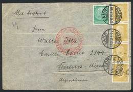 GERMANY: Air Mail Cover Sent From Lahr To Argentina On 17/DE/1935, Franked By Mi.437 Strip Of 4 + Another Value, Very Fi - Andere & Zonder Classificatie