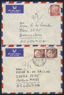 GERMANY: 2 Covers Sent To Argentina In October 1957 With Interesting Postages, VF Quality, Low Price! - Altri & Non Classificati