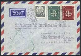 WEST GERMANY: 15/AU/1956 First Flight Of Lufthansa To South America, With Arrival Backstamp And Nice Postage, VF Quality - Autres & Non Classés