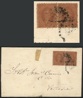 ARGENTINA: GJ.20, Beautiful Pair From 3rd Printing Used On Folded Cover To Victoria, With 2 Mute Cancels Of Gualeguay, T - Covers & Documents