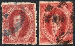 ARGENTINA: GJ.26, 5th Printing, 2 Beautiful Examples With Interesting Cancels! - Lettres & Documents