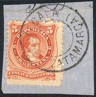 ARGENTINA: GJ.38, On Fragment With The Extremely Rare Double Circle ANDALGALA (CATAMARCA) Cancel, VF Quality! - Autres & Non Classés