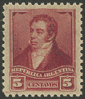 ARGENTINA: GJ.141, 1892 5c. Rivadavia WITHOUT WATERMARK, Very Rare, VF Quality! - Andere & Zonder Classificatie