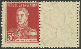 ARGENTINA: GJ.567CD, 1923 4c. San Martín With Period, WITH LABEL AT RIGHT, MNH, Rare! - Otros & Sin Clasificación