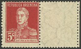 ARGENTINA: GJ.567CD, 1923 4c. San Martín With Period, WITH LABEL AT RIGHT, MNH, Rare! - Altri & Non Classificati