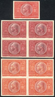 ARGENTINA: GJ.973, 1949 Constitution, Trial Color PROOFS, 2 Blocks Of 4 In Unadopted Colors And One Single In The Adopte - Otros & Sin Clasificación