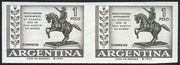 ARGENTINA: GJ.1216P, 1961 Monument To San Martín, IMPERFORATE PAIR, MNH, Excellent Quality! - Sonstige & Ohne Zuordnung