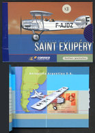 ARGENTINA: GJ.3055a, 2000 Booklet Of Saint Exupery, The Second Pane With FACE VALUE OMITTED (without Silver Color), MNH, - Andere & Zonder Classificatie