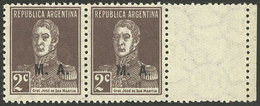 ARGENTINA: GJ.89CD, Pair WITH LABEL AT RIGHT, MNH (+50%), Superb! - Dienstzegels