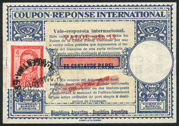 ARGENTINA: IRC With Multiple Surcharges Of The Value (from The Original Value Of 65c. Papel To UN PESO M/N, And Finally  - Sonstige & Ohne Zuordnung